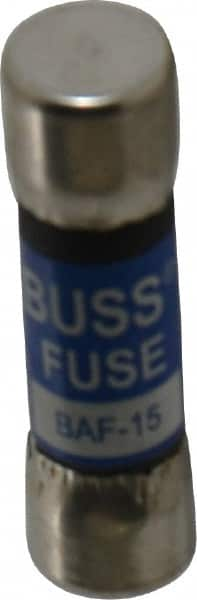 Cooper Bussmann - 250 VAC, 15 Amp, Fast-Acting General Purpose Fuse - Fuse Holder Mount, 1-1/2" OAL, 10 at 125 V kA Rating, 13/32" Diam - A1 Tooling