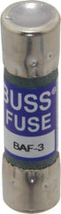 Cooper Bussmann - 250 VAC, 3 Amp, Fast-Acting General Purpose Fuse - Fuse Holder Mount, 1-1/2" OAL, 10 at 125 V kA Rating, 13/32" Diam - A1 Tooling