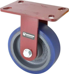 Hamilton - 6" Diam x 2" Wide x 7-3/4" OAH Top Plate Mount Rigid Caster - Polyurethane, 960 Lb Capacity, Precision Sealed Bearing, 4-1/2 x 6-1/2" Plate - A1 Tooling