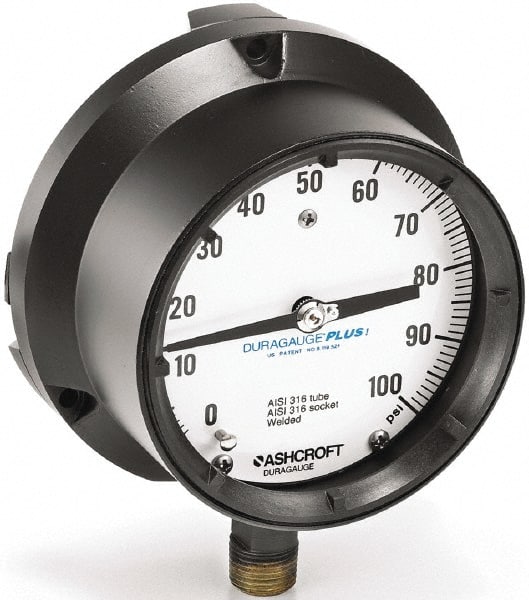 Ashcroft - 4-1/2" Dial, 1/2 Thread, 0-20,000 Scale Range, Pressure Gauge - A1 Tooling