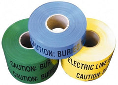 NMC - Caution: Buried Water Line Below, Underground Tape - 1,000 Ft. Long x 6 Inch Wide Roll, Polyethylene, 4 mil Thick, Blue - A1 Tooling