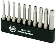 10 Piece - T7s; T8s; T9s; T10s; T15s; T20s; T25s; T27s; T30s; T40s - Security Torx Power Bit Bel Pack Set with Holder - A1 Tooling