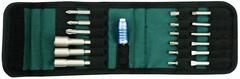 19 Piece - Slotted: 4.5-6.5mm Phillips: #1-3; Square #1-3; Torx® Insert: T10-T30. Nut Setters-Power 1/4"; 5/16"; 3/8" Magnetic - Quick Change Insert/Power Bit Belt Pack Set - A1 Tooling