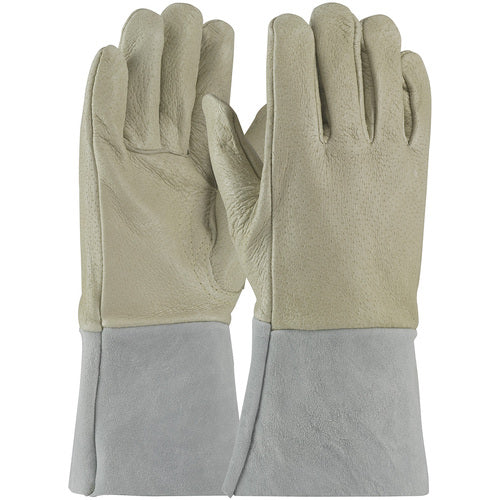 ‎75-320/L/LHO Welders / Foundry Glove - Mig Tig - Top Grain Pigskin - Split Leather GT Cuff - Sewn w/Kevlar - LHO - Exact Industrial Supply