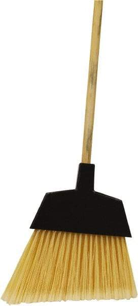 O-Cedar - 12" Wide, Beige PET Bristles, 48" Wood Handle, Angled Broom - Flagged - A1 Tooling