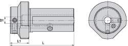 Kennametal - 1-1/4 Inch Hole Diameter, KM63XMZ Outside Modular Connection, Boring Bar Reducing Adapter - 1.181 Inch Projection, 2.27 Inch Nose Diameter, 4.13 Inch Overall Length, Through Coolant - Exact Industrial Supply