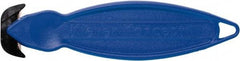 Klever Innovations - Fixed Safety Cutter - 1-1/4" Carbon Steel Blade, Blue Plastic Handle, 1 Blade Included - A1 Tooling