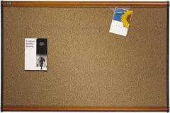 Quartet - 36" Wide x 24" High Open Cork Bulletin Board - Brown - A1 Tooling