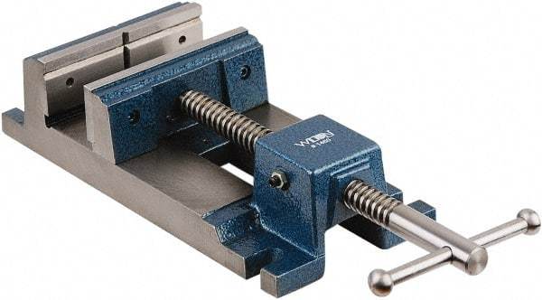 Wilton - 4-3/4" Jaw Opening Capacity x 1-1/2" Throat Depth, Horizontal Drill Press Vise - 4-1/2" Wide x 1-1/2" High Jaw, Stationary Base, Rapid Action, Steel - A1 Tooling