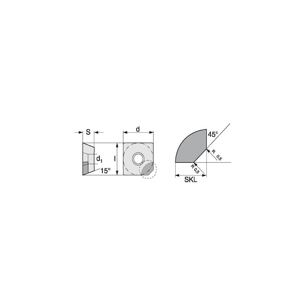 Milling Insert:  SDHW 1204AEFN_A4 CTDPS30,  CTDPS30,  Polycrystalline Diamond N/A Finish,  1.0000″ OAW