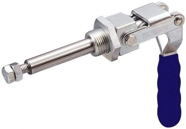 Gibraltar - 699.16 Lb Load Capacity, Mounting Plate Base, Stainless Steel, Standard Straight Line Action Clamp - 0.62" Plunger Diam, Straight Handle - A1 Tooling