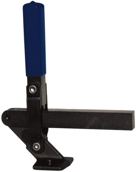 Gibraltar - 1,000 Lb Holding Capacity, Vertical Handle, Manual Hold Down Toggle Clamp - 177° Handle Movement, 180° Bar Opening, Solid Bar, Flanged Base, Electro-Plated Zinc, Carbon Steel - A1 Tooling