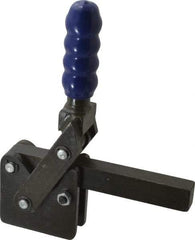 Gibraltar - 2,500 Lb Holding Capacity, Vertical Handle, Manual Hold Down Toggle Clamp - 129° Handle Movement, 199° Bar Opening, Solid Bar, Straight Base, Electro-Plated Zinc, Carbon Steel - A1 Tooling