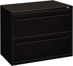 Hon - 36" Wide x 28-3/8" High x 19-1/4" Deep, 2 Drawer Lateral File - Steel, Black - A1 Tooling