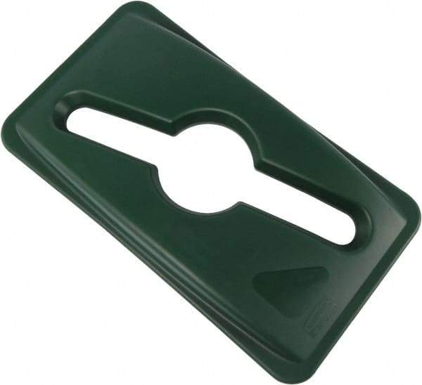 Rubbermaid - Rectangle Lid for Use with Rectangular Recycle Containers - Green, For Slim Jim Trash Cans - A1 Tooling