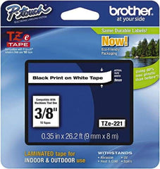 Brother - 3/8" Wide x 314.4" Long, White Plastic/Paper Tape Cassette - For Label Maker - A1 Tooling