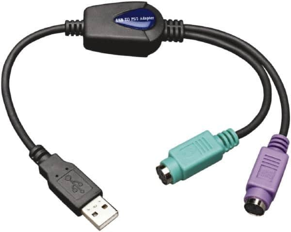 Tripp-Lite - Cable Adapter - USB to PS/2 Connector, Black, Use with Computers - A1 Tooling