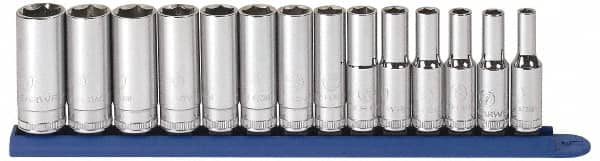 GearWrench - 14 Piece 3/8" Drive Deep Socket Set - 6 Points, 6 to 19mm, Metric Measurement Standard - A1 Tooling