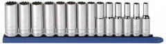 GearWrench - 14 Piece 3/8" Drive Deep Socket Set - 12 Points, 6 to 19mm, Metric Measurement Standard - A1 Tooling