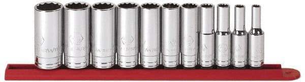 GearWrench - 11 Piece 3/8" Drive Deep Socket Set - 12 Points, 1/4 to 7/8", Inch Measurement Standard - A1 Tooling