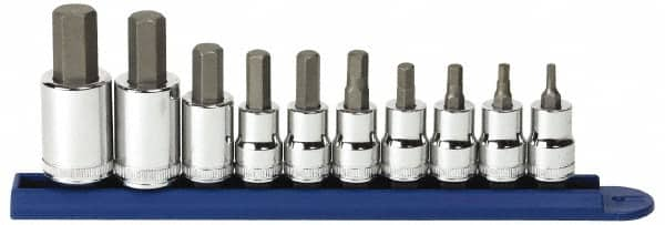 GearWrench - 10 Piece 3/8 & 1/2" Drive Metric Hex Bit Socket Set - 4 to 17mm Hex - A1 Tooling