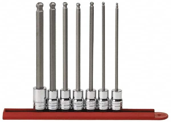 GearWrench - 7 Piece 3/8" Drive Inch Ball Hex Bit Socket Set - 1/8 to 3/8" Hex - A1 Tooling