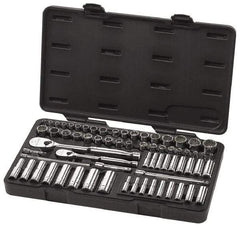 GearWrench - 68 Piece 1/4" & 3/8" Drive Deep Well Socket Set - 6, 12 Points, 3/16" to 7/8" (4mm to 17mm) Range, Inch/Metric Measurement Standard - A1 Tooling