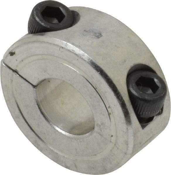 Climax Metal Products - 3/8" Bore, Aluminum, Two Piece Two Piece Split Shaft Collar - 7/8" Outside Diam, 3/8" Wide - A1 Tooling