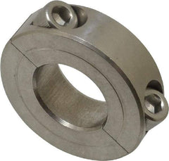 Climax Metal Products - 13/16" Bore, Stainless Steel, Two Piece Two Piece Split Shaft Collar - 1-5/8" Outside Diam, 1/2" Wide - A1 Tooling