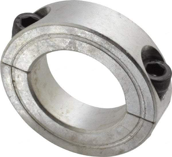 Climax Metal Products - 1-1/8" Bore, Aluminum, Two Piece Two Piece Split Shaft Collar - 1-7/8" Outside Diam, 1/2" Wide - A1 Tooling