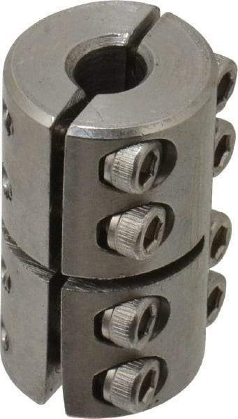 Climax Metal Products - 1/4" Inside x 5/8" Outside Diam, Two Piece Rigid Coupling without Keyway - 1" Long - A1 Tooling