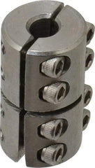 Climax Metal Products - 1/4" Inside x 5/8" Outside Diam, Two Piece Rigid Coupling without Keyway - 1" Long - A1 Tooling