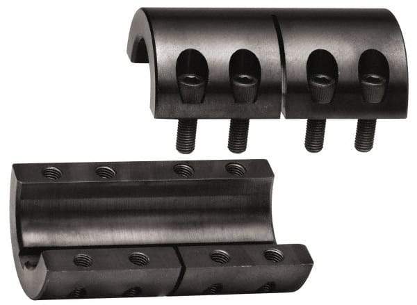 Climax Metal Products - 3/8" Inside x 7/8" Outside Diam, Two Piece Rigid Coupling with Keyway - 1-3/8" Long x 3/32" Keyway Width x 3/64" Keyway Depth - A1 Tooling