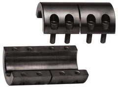 Climax Metal Products - 1/2" Inside x 1-1/8" Outside Diam, Two Piece Rigid Coupling with Keyway - 1-3/4" Long x 1/8" Keyway Width x 1/16" Keyway Depth - A1 Tooling