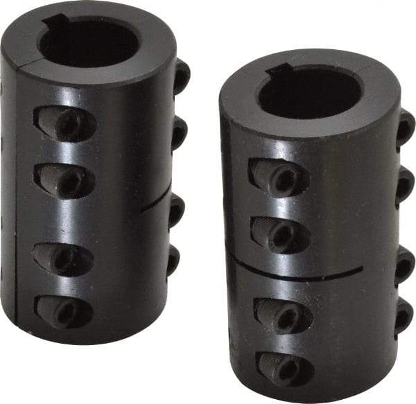 Climax Metal Products - 1" Inside x 1-3/4" Outside Diam, Two Piece Rigid Coupling with Keyway - 3" Long x 1/4" Keyway Width x 1/8" Keyway Depth - A1 Tooling