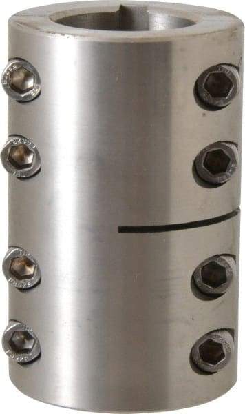 Climax Metal Products - 1-1/4" Inside x 2-1/16" Outside Diam, Two Piece Rigid Coupling with Keyway - 3-1/4" Long x 1/4" Keyway Width x 1/8" Keyway Depth - A1 Tooling