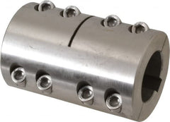 Climax Metal Products - 30mm Inside x 53mm Outside Diam, Metric Two Piece Clamping Rigid Coupling with Keyway - 83mm Long x 10mm Keyway Width x 3.3mm Keyway Depth - A1 Tooling