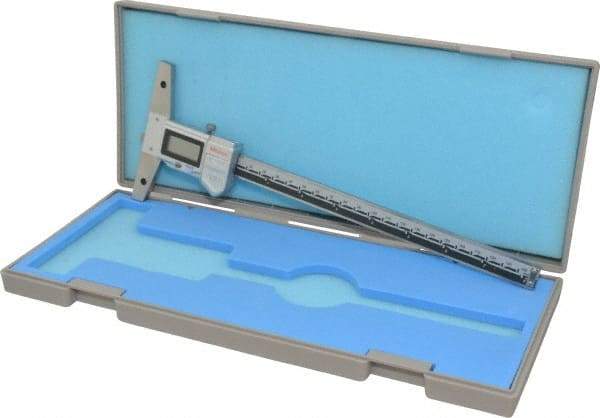 Mitutoyo - 0" to 8" Stainless Steel Electronic Depth Gage - 0.02mm Accuracy, 0.01mm Resolution, 100mm Base Length - A1 Tooling