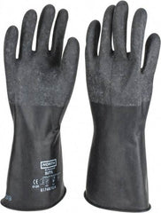 North - Size XL (10), 14" Long, 17 mil Thick, Butyl Chemical Resistant Gloves - Textured Finish, Rolled Cuff, Black - A1 Tooling