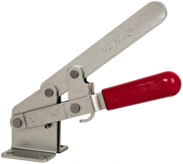 De-Sta-Co - 1,200 Lb Holding Capacity, Vertical Handle, Manual Hold Down Toggle Clamp - 72° Handle Movement, 140° Bar Opening, Solid Bar, Flanged Base, Carbon Steel - A1 Tooling