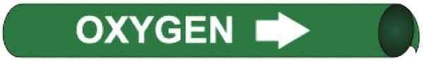 NMC - Pipe Marker with Oxygen Legend and Arrow Graphic - 10 to 10" Pipe Outside Diam, White on Green - A1 Tooling