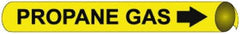 NMC - Pipe Marker with Propane Gas Legend and Arrow Graphic - 10 to 10" Pipe Outside Diam, Black on Yellow - A1 Tooling