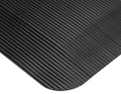 Wearwell - 3' Long x 2' Wide, Dry Environment, Anti-Fatigue Matting - Black, Vinyl with Vinyl Sponge Base, Beveled on 4 Sides - A1 Tooling