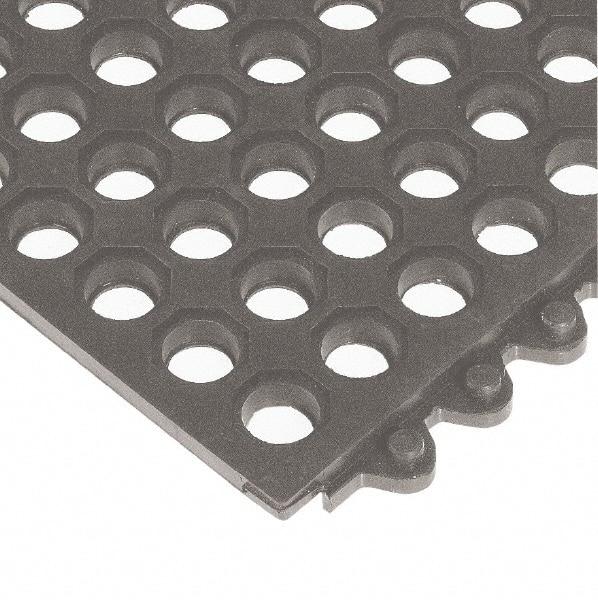 Wearwell - 3' Long x 3' Wide x 5/8" Thick, Anti-Fatigue Modular Matting Tiles - Black, For Dry & Wet Areas, Series 572 - A1 Tooling