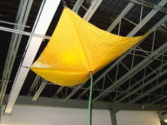 PRO-SAFE - Tarp-Shaped Heavy Duty Roof Leak Diverter - 12' Long x 12' Wide x 18 mil Thick, Yellow - A1 Tooling