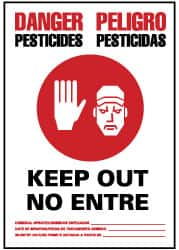 NMC - "Danger - Pesticides - Keep Out - No Enter", 20" Long x 14" Wide, Aluminum Safety Sign - Rectangle, 0.04" Thick, Use for Security & Admittance - A1 Tooling