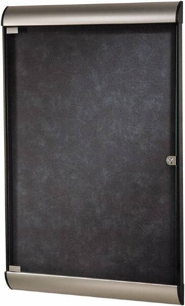 Ghent - 96" Wide x 47.13" High Enclosed Cork Bulletin Board - Natural Cork, Aluminum Frame - A1 Tooling