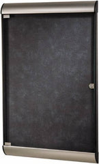 Ghent - 96" Wide x 47.13" High Enclosed Cork Bulletin Board - Natural Cork, Aluminum Frame - A1 Tooling