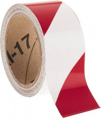 NMC - Red & Silver Striped Vinyl Tape - 2" Wide x 30' Long x 0.002" Thick, General Traffic - A1 Tooling