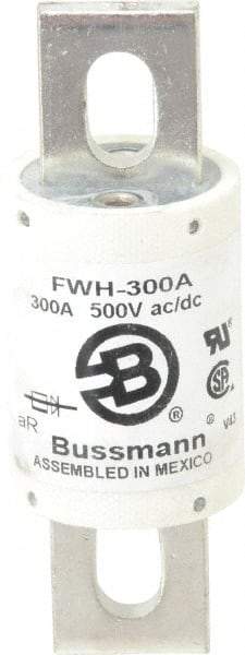 Cooper Bussmann - 500 VAC/VDC, 300 Amp, Fast-Acting Semiconductor/High Speed Fuse - Bolt-on Mount, 4-11/32" OAL, 200 (RMS Symmetrical), 50 at DC kA Rating, 1-1/2" Diam - A1 Tooling